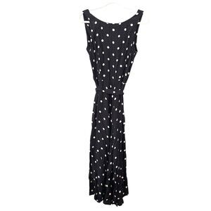 ANN TAYLOR‎ Polka Dot Belted Maxi Dress VINTAGE Sz 10